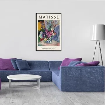 Framed Canvas Print Wall Art - The Peonies by Matisse