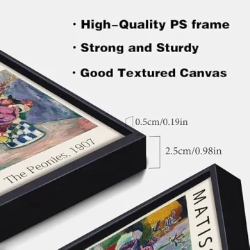 Framed Canvas Print Wall Art - The Peonies by Matisse