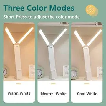 LuxLumin Double Head Desk Lamp for Reading and Studying