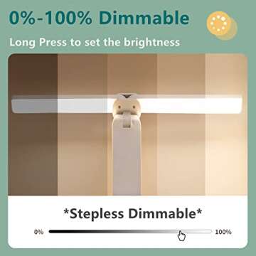 LuxLumin LED Double Head Desk Lamp with Large Lighting Range for Home Office,Portable Small Battery Operated Rechargeable Light for Kids,Reading,Studying,Dormitory,White