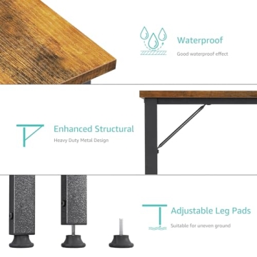 Compact Lufeiya Rustic Brown Computer Desk with Drawers