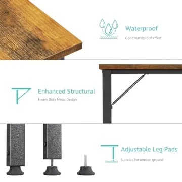 Compact Lufeiya Rustic Brown Computer Desk with Drawers