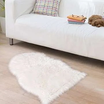 HLZHOU Soft Faux Fur Rug for All Spaces