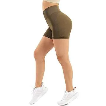 GILLYA Workout Shorts for Women Seamless High Waist Gym Sports Yoga Fitness Running Active Biker Shorts
