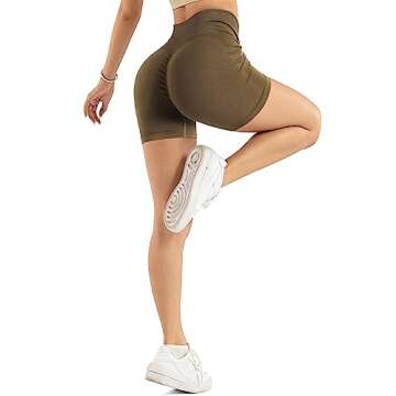 GILLYA Workout Shorts for Women Seamless High Waist Gym Sports Yoga Fitness Running Active Biker Shorts