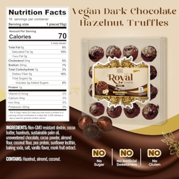 Vegan Dark Chocolate Hazelnut Truffles - Keto Gift Treats