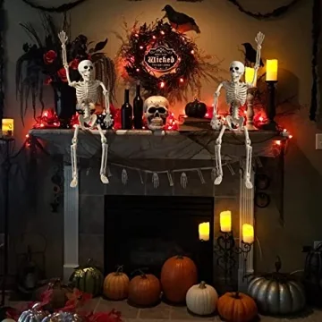 Posable 16-inch Skeleton Decor - Perfect for Halloween Parties