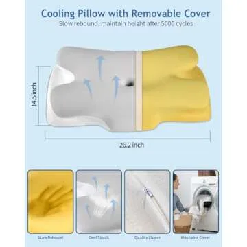 Tujami Cervical Neck Pillow for Pain Relief and Comfort