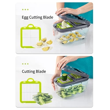 Vegetable Cutter 22-in-1 with 13 Blades and Container