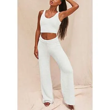 Fixmatti Fuzzy Fleece 3 Piece Pajama Set for Women