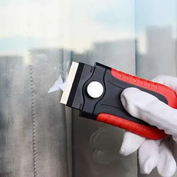 Gomake Locking Razor Blade Scraper with Safety Cap and 10PCS Blades for Efficient Cleaning and Stain...