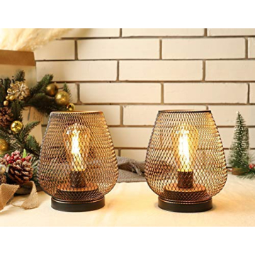 JHY DESIGN LED Cage Lanterns - Battery Powered Set - Ideal Decor
