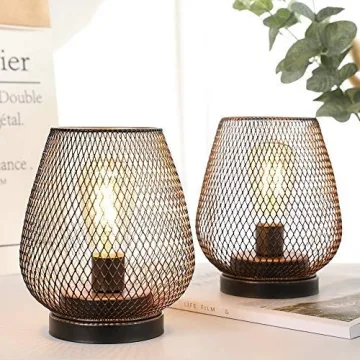 JHY DESIGN LED Cage Lanterns - Battery Powered Set - Ideal Decor