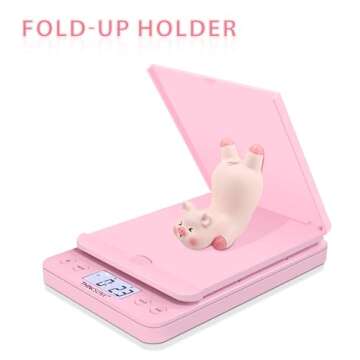 THINKSCALE Shipping Scale - 86lb/0.1oz Accuracy, Candy Pink Design