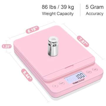 THINKSCALE Shipping Scale, 86lb/0.1oz Digital Postal Scale