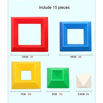 Agirlgle Building Blocks Stacking Toys for Kids Stacker Toy 3D Puzzle Stem Toys Pyramid Speed Cube， Creative Educational Toys for Kids Preschool Learning Toys Stacking Block