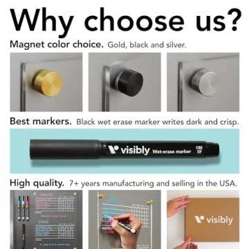 Visibly Magnetic Acrylic Chore Chart for Fridge, Includes 4 magnetic wet-erase markers for Refrigerator, 9" X 12". Put those kids to work!