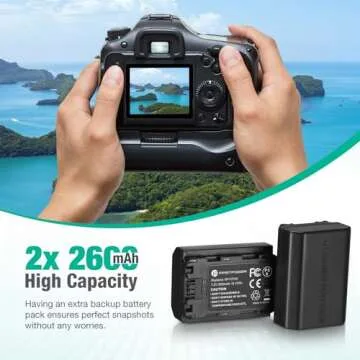 FirstPower NP-FZ100 Battery 2-Pack and Dual USB Charger Compatible with Sony Alpha A7 III, A7 IV, A7R III/A7R3, A7R IV, A7S III, A7C, A6600, A1, A9, A9II, A9R, A9S, FX3, FX30, ZV-E1 Camera