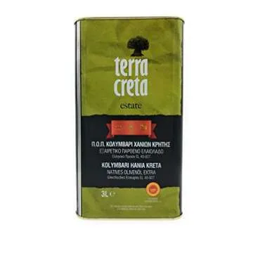 Terra Creta | Award Winning | Kolymvari Estates | 100% Pure Greek Olive Oil | Cold Extracted | Protective Designation of Origin | 3Ltr - (101.4 fl.oz) Tin