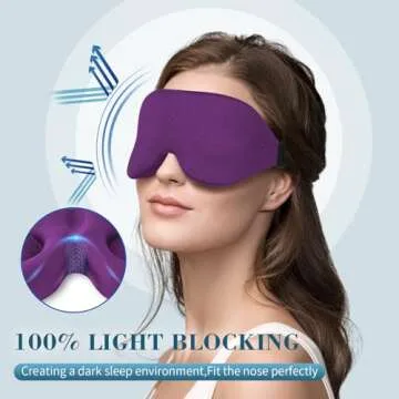 ZGGCD 3D Sleep Mask for Side Sleeper, Light Blocking Sleeping Eye Mask for Women Men, Contoured Cup ...