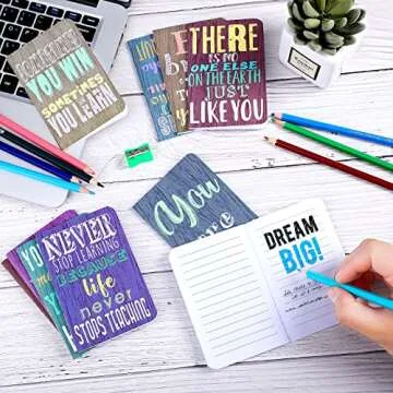 Inspirational Gifts Notepads Mini Motivational Journal Notebook Bulk Small Pocket Notepads for Office Home Church Christian Gift Supplies, 10 Styles(Vivid Style,20 Pieces)