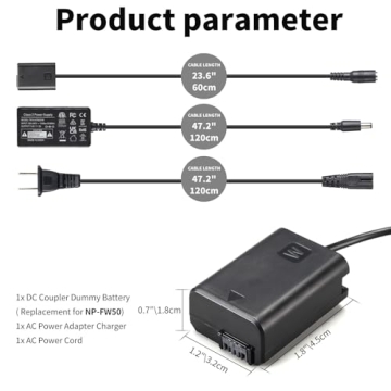 AC-PW20 Adapter for Sony Alpha Cameras - Continuous Power Supply