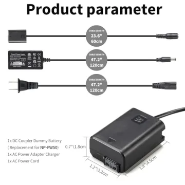 AC-PW20 Adapter for Sony Alpha Cameras - Continuous Power Supply