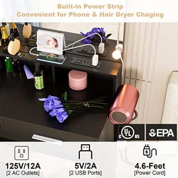 Titoni Vabches Makeup Vanity with Lighted Mirror