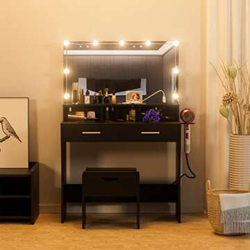 Titoni Vabches Makeup Vanity with Lighted Mirror
