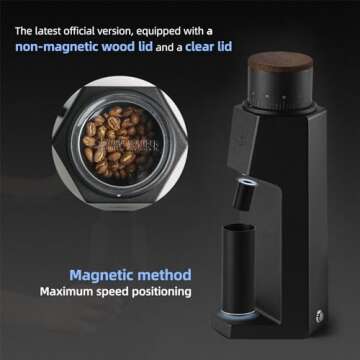 MHW-3BOMBER Electric Conical Burr Coffee Grinder, Single Dose Coffee Bean Grinder with Brush for Home Use/Espresso/Pour Over/Drip/Cold Brew/French Press, Infinite Adjustable, Metal Body, G5867B