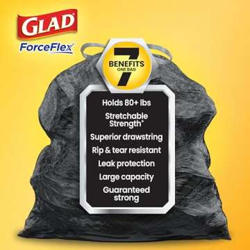 Glad Large Trash Bags, ForceFlex with Clorox, 30 Gal, Mountain Air, 50 Ct (Package May Vary)