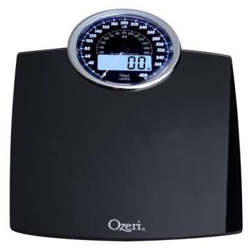 Ozeri Rev 400 lbs Weight Scale with Electro-Mechanical Weight Dial and 50 gram Bath Scale Sensors (0.1 lbs / 0.05 kg)