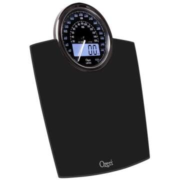 Ozeri Rev 400 lbs Weight Scale with Electro-Mechanical Weight Dial and 50 gram Bath Scale Sensors (0.1 lbs / 0.05 kg)