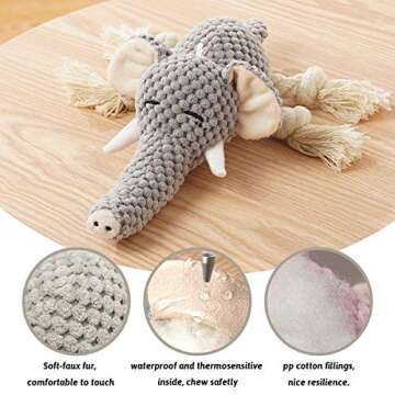 KOL Plush Interactive Elephant Dog Toy for Fun Playtime