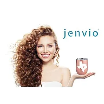 JENVIO Texas Gifts - Stainless Steel Wine or Coffee Travel Tumbler with Laser Etched Design - Themed State Decor for Women Husband Christmas Gift (12 Ounce Rose Gold)