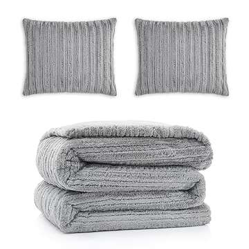 UGG 13081 Kenzie Full-Queen Comforter Set Silky Soft Luxury Hotel Collection All Season Plush Faux F...