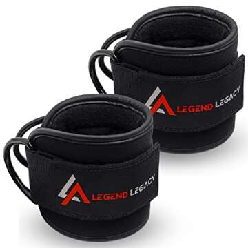 Legend Legacy Ankle Straps for Cable Machines Adjustable Ankle Cuffs Rust-Resistant Neoprene Padded ...