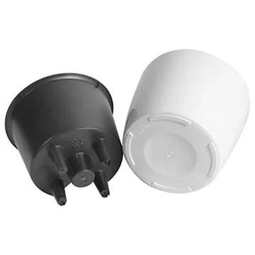 KINJOEK 4 Packs 7 Inch Self Watering Planter with Water Level Indicator, Modern Garden Decorative White Flower Pot for House Plants, Flowers, African Violets, Succulents, White