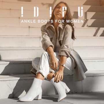 IDIFU Women’s Aliza Square Toe Block Heel Ankle Boots