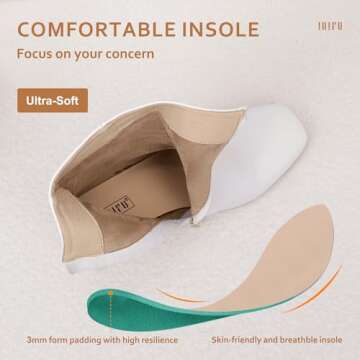 IDIFU Women’s Aliza Square Toe Block Heel Ankle Boots