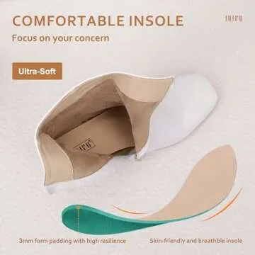 IDIFU Women’s Aliza Square Toe Block Heel Ankle Boots