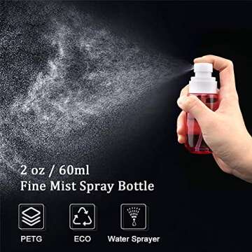 Cosywell Travel Spray Bottle TSA Approved 2oz 60ml 3 Pack Leak Proof Fine Mist Empty Plastic Refilla...