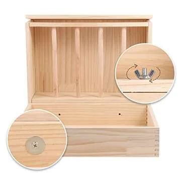 Rabbit Hay Feeder and Litter Pan Combo, Wooden Hay Feeder for Rabbit and Guinea Pig,Self Stand Feeding Manger for Rabbit and Guinea Pig,Large Hay Dispenser with Litter Box Toilet (Medium)