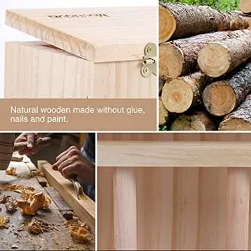 Rabbit Hay Feeder and Litter Pan Combo, Wooden Hay Feeder for Rabbit and Guinea Pig,Self Stand Feeding Manger for Rabbit and Guinea Pig,Large Hay Dispenser with Litter Box Toilet (Medium)