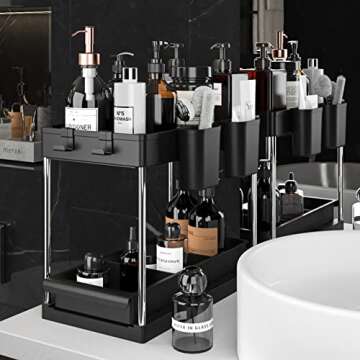 GVPS Modern Under Sink Organizer for Kitchen & Bathroom