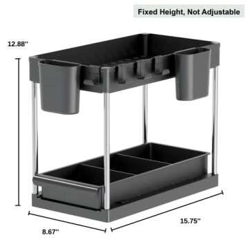 GVPS Modern Under Sink Organizer for Kitchen & Bathroom