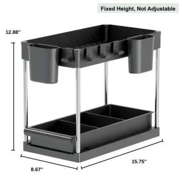 GVPS Modern Under Sink Organizer for Kitchen & Bathroom