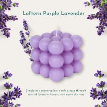 Loftern Purple Lavender Scented Bubble Candle - Handmade, Natural Soy Wax Based, Uniquely Aesthetic Shaped Candles - Decorative Candles for Home Decor, Velas Aromaticas