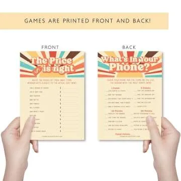 Here Comes The Son Baby Shower Games and Activities - 50 Pack, Retro Sunshine Theme, Price is Right,...