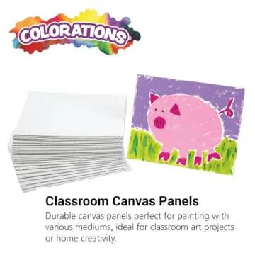 Colorations® Canvas Panel Pack - Ideal for Artists & Students, Set of 30, 8'' x 10'' for Painting